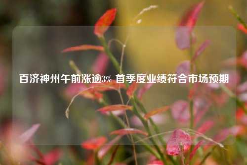 百济神州午前涨逾3% 首季度业绩符合市场预期  第1张 百济神州午前涨逾3% 首季度业绩符合市场预期  第1张