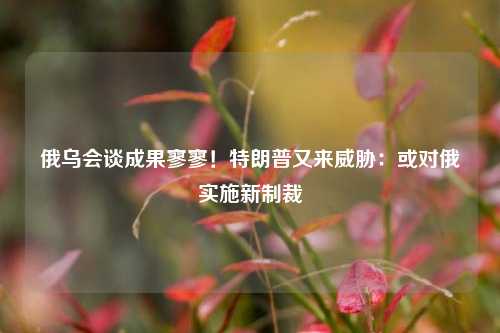 俄乌会谈成果寥寥!特朗普又来威胁:或对俄实施新制裁  第1张 俄乌会谈成果寥寥!特朗普又来威胁:或对俄实施新制裁  第1张