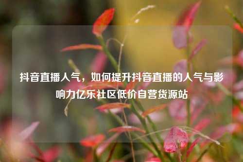 抖音直播人气	，如何提升抖音直播的人气与影响力亿乐社区低价自营货源站  第1张
